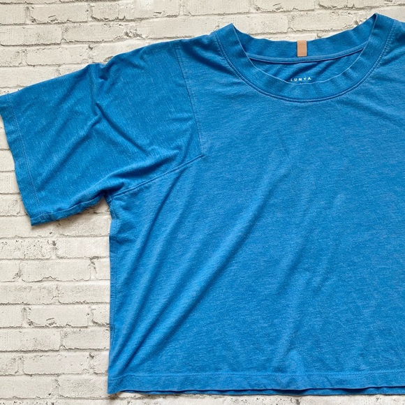 Lunya Blue Crop Short Sleeve Top - Picture 2 of 7